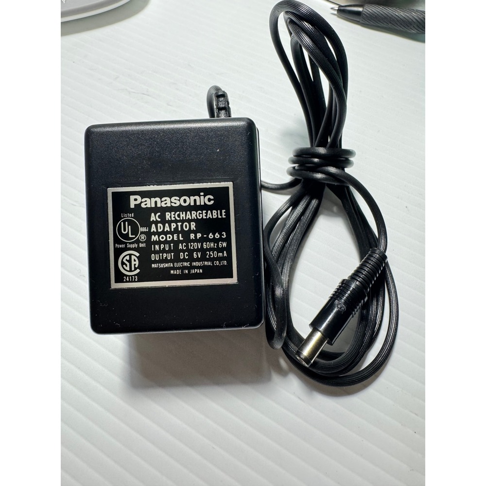 Vintage Panasonic RP-663 AC Adaptor DC 6V 250mA Made in Japan OEM Charger